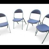 Set of 4 souvignet folding chairs from the 1970s.