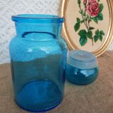 Apothecary jar Ariel vintage blue