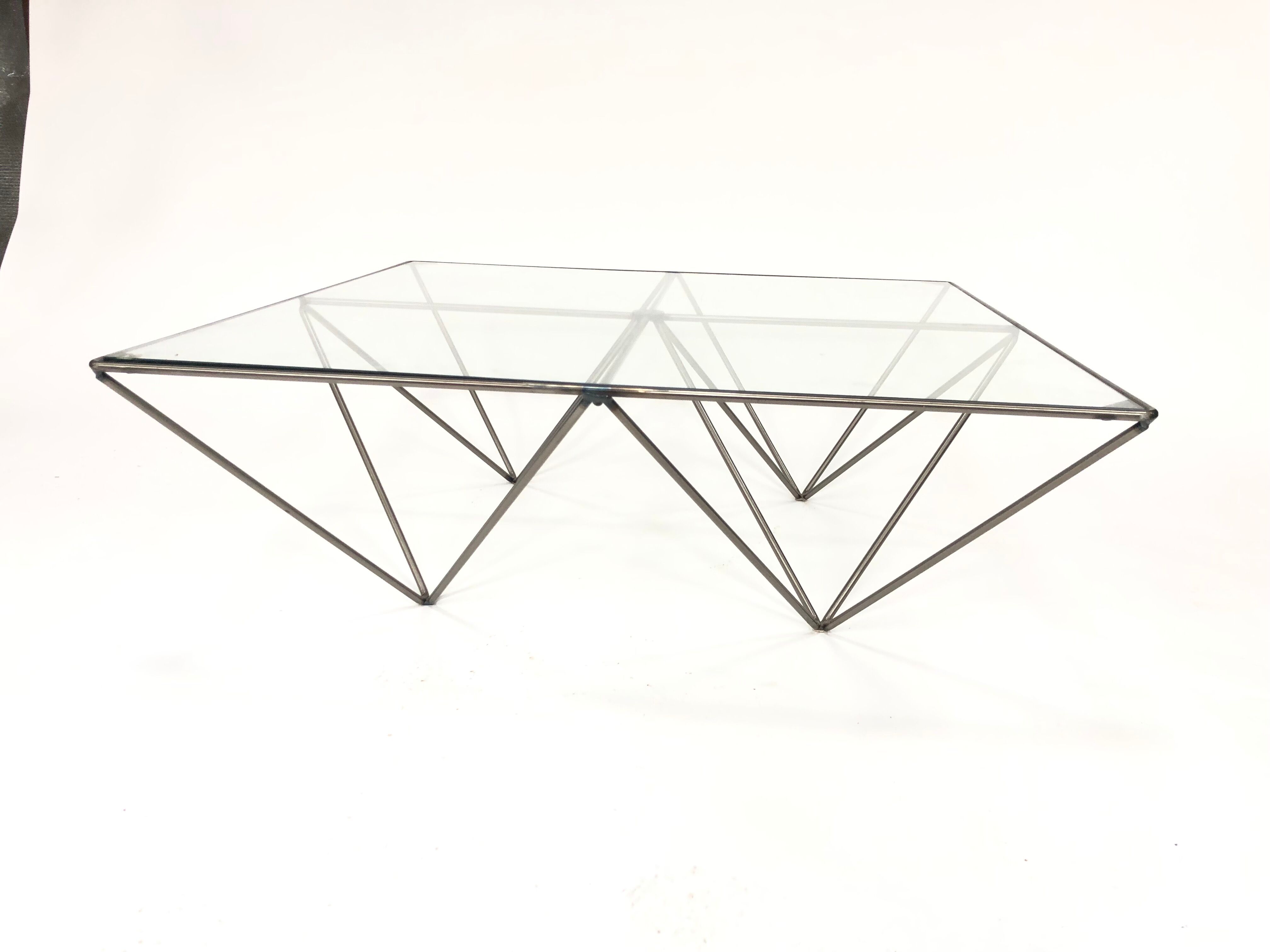 Table low vintage 60s/70s design steel wire
