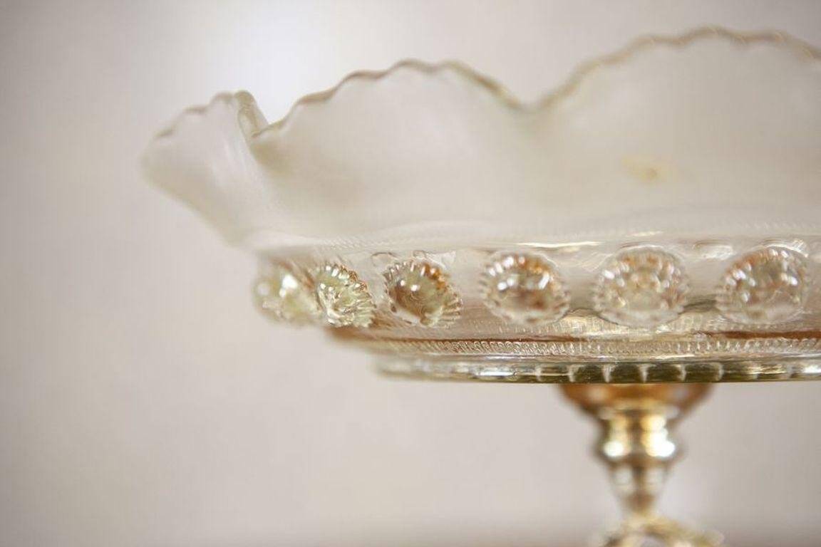 20th-Century Metal Fruit Bowl with Cherub, 1890s