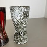 Set of three Vintage Pottery Fat Lava Vases Made by Scheurich, Germany, 1970s