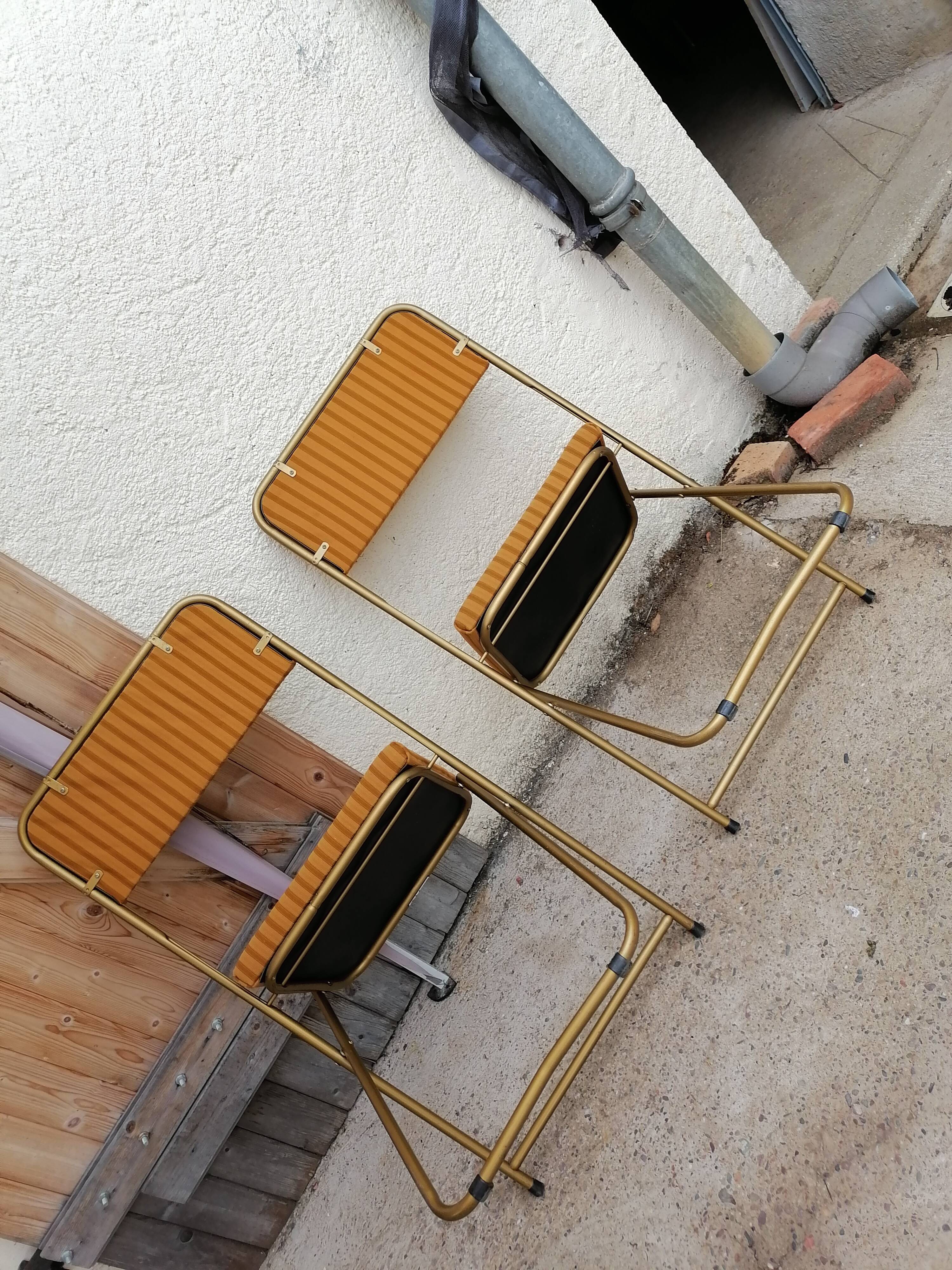 Set of 2 folding chairs lafuma 1960 1970
