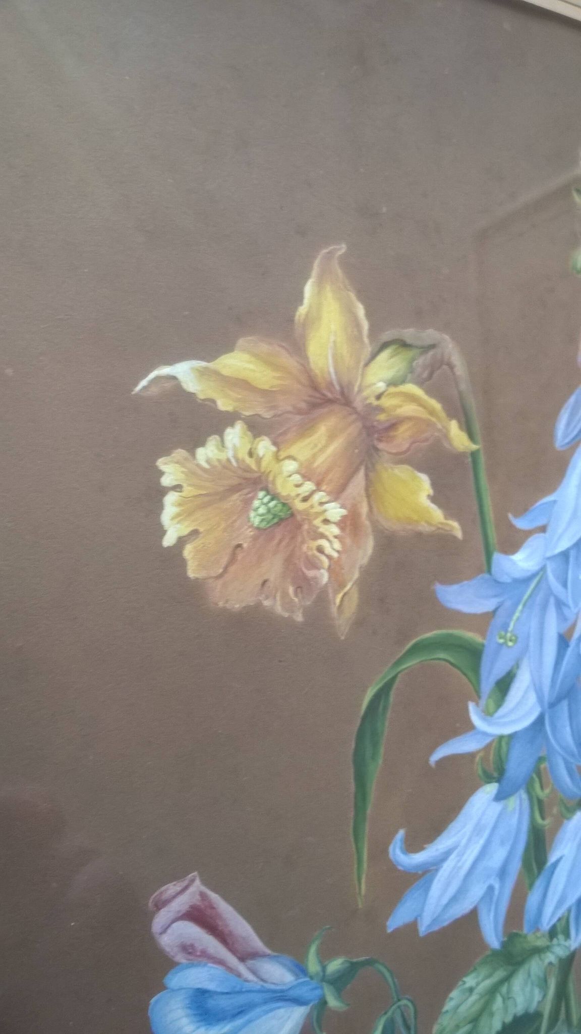 Antique painting - floral composition - gouache signed Gustinoff 1851