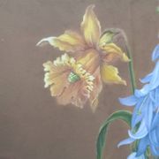 Antique painting - floral composition - gouache signed Gustinoff 1851