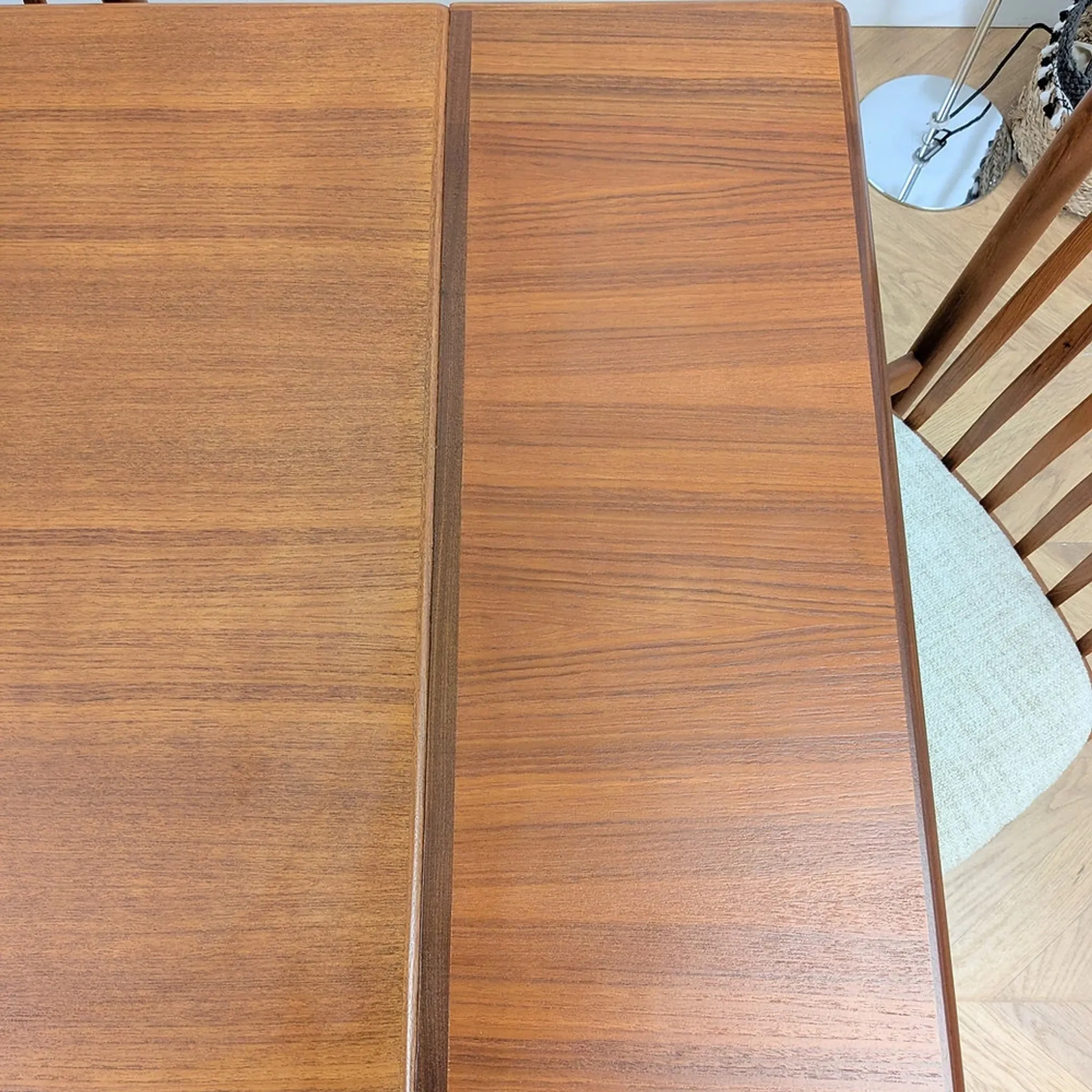 Scandinavian teak dining table with extensions