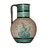 Ceramic vase with a sailboat
