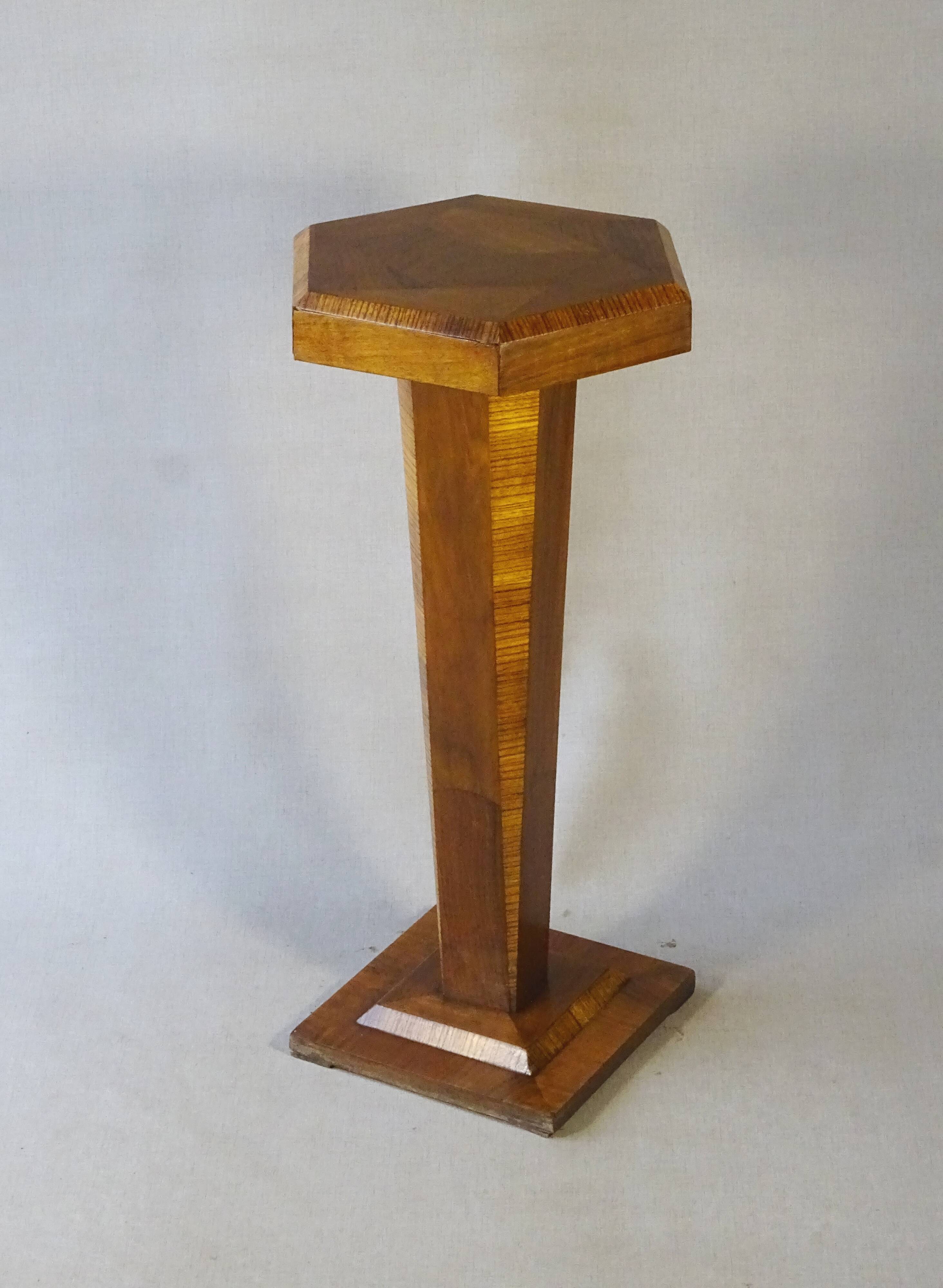 Side table with removable polygonal top, Art Deco, inlaid 1925