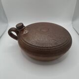 Stoneware hot water bottle, bed warmer, or round, flat bottle