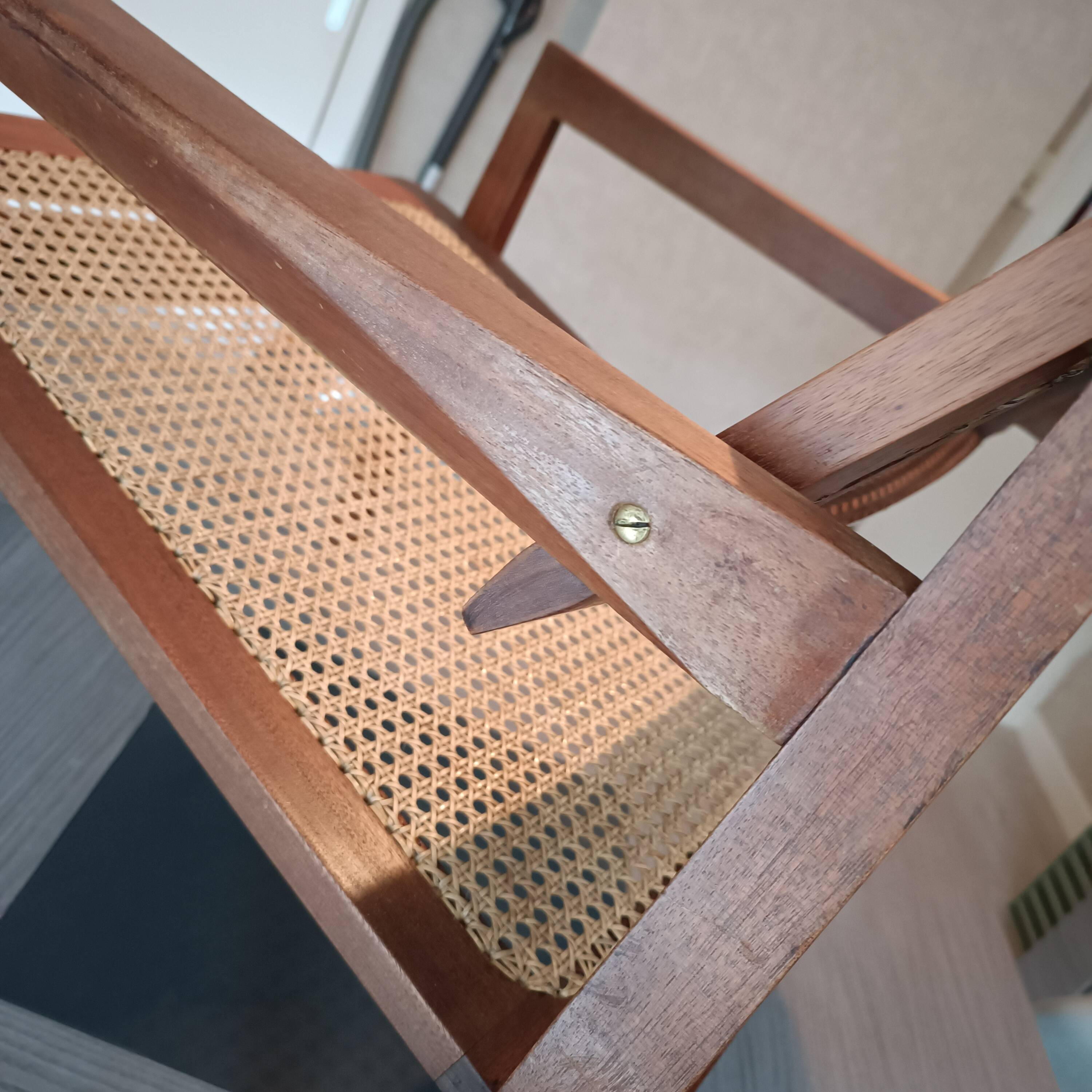 Roger Landault designer wooden cane armchair