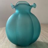 Pair of vintage vases in turquoise glass paste