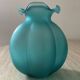 Pair of vintage vases in turquoise glass paste