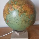 Earth globe, world map, glass and marble