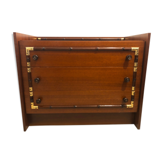 Commode vintage en bois et doré style colonial