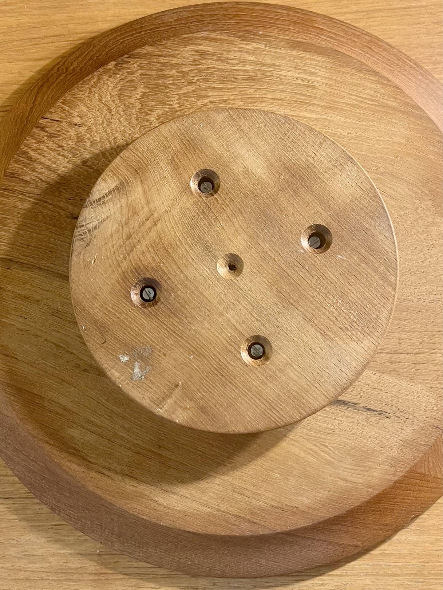 Digsmed vintage teak plateau – rotating Lazy Susan with 6 ramekins – of