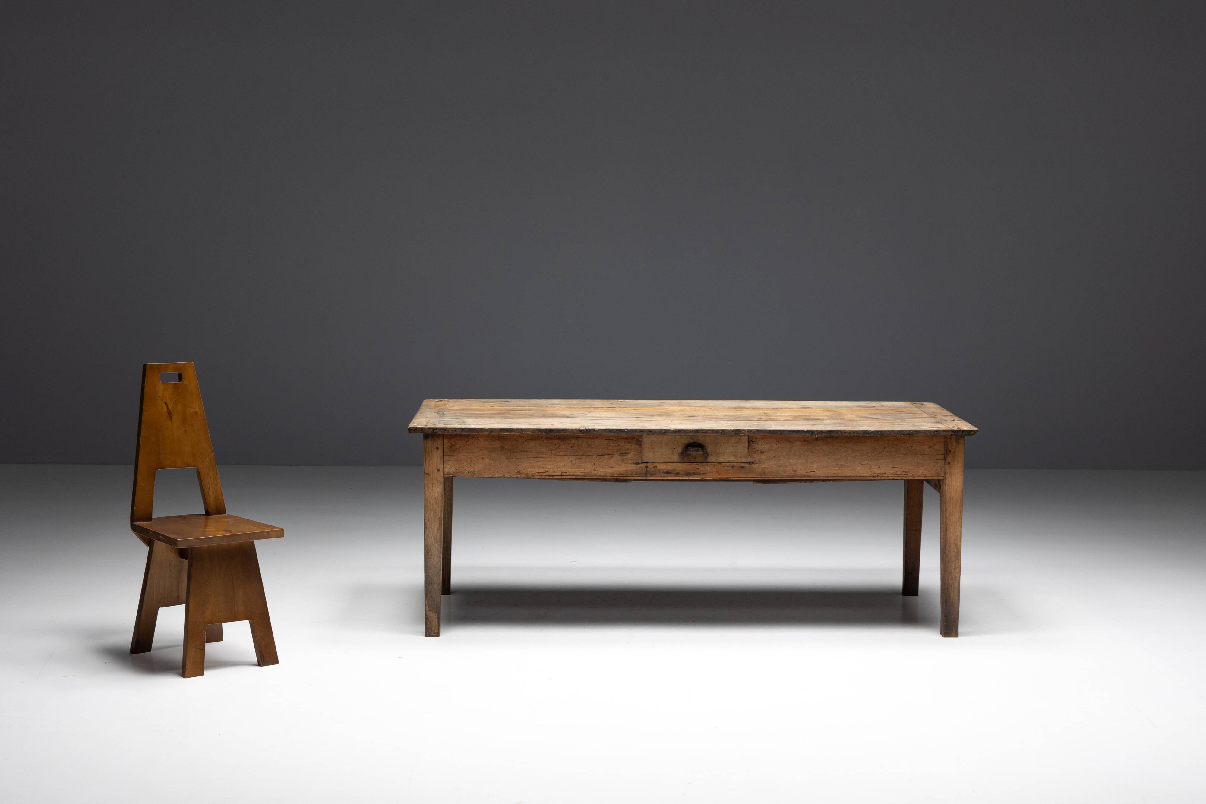 Rural Art Populaire Table, France, 19th Century
