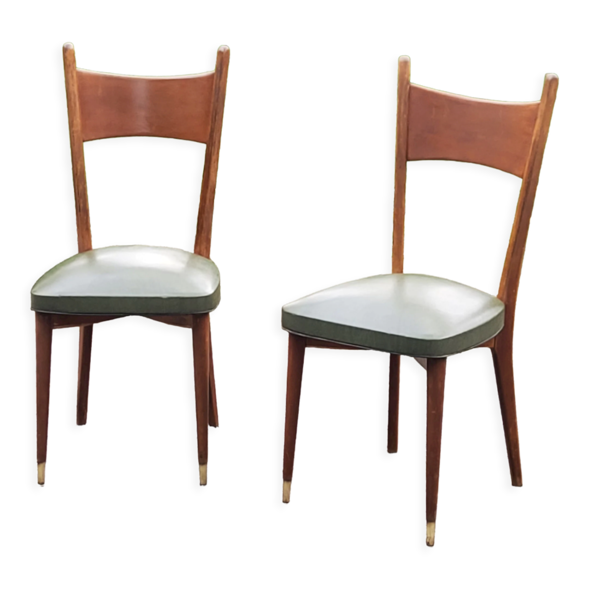 Pair of 50's Scandinavian style mahogany chairs