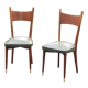 Pair of 50's Scandinavian style mahogany chairs