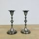 Pair of vintage silver-plated metal candlesticks
