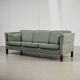 Mid-Century Cherry Wood Three-Seater Sofa