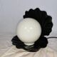 Ceramic shell lamp with opaline pearl, Saint-Jacques, France, 1980