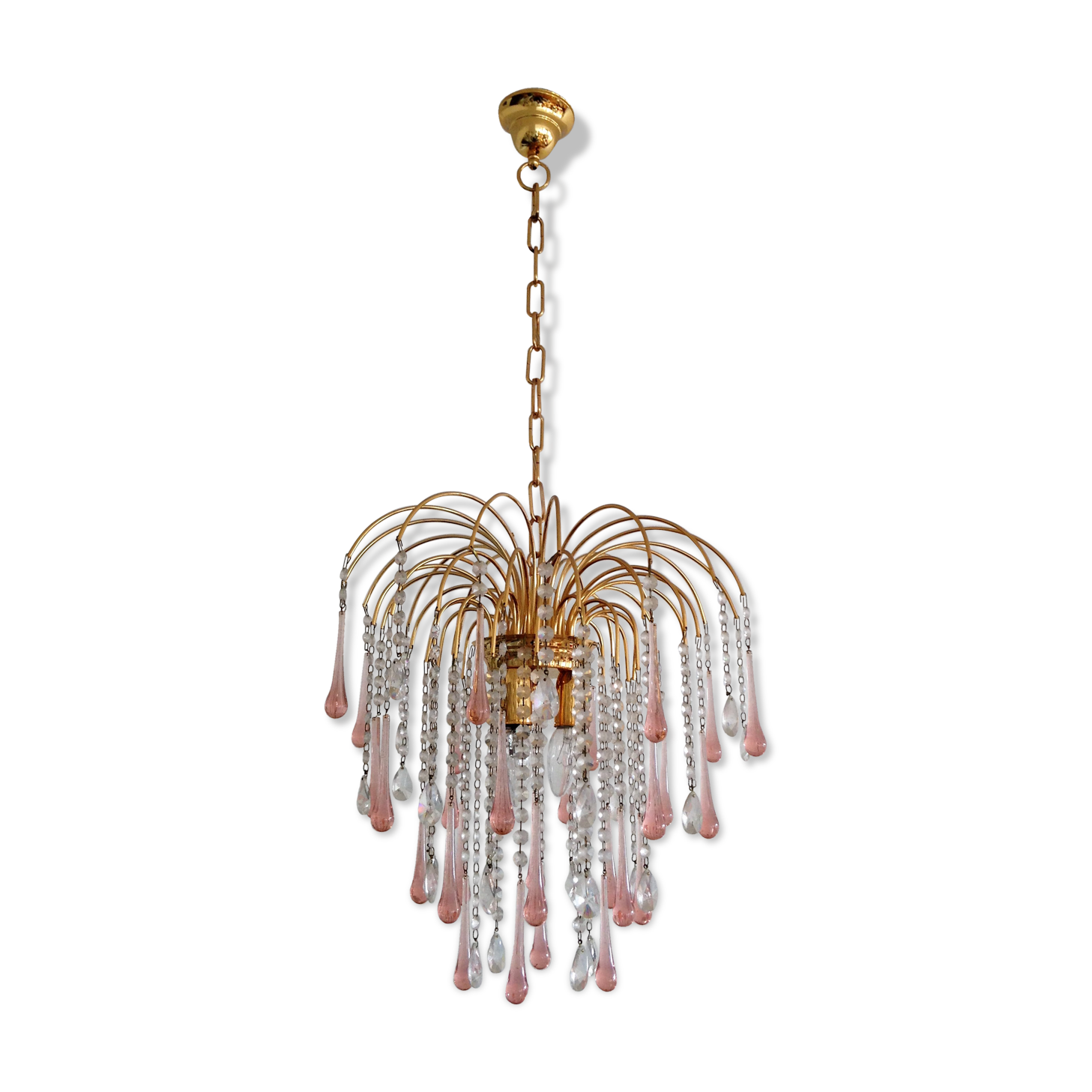 Pendants chandelier drops crystal of Murano circa 1980