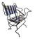 Monoprix armchair x Vincent Darré – black metal & blue/white stripes