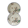 2 assiettes dessert Paulhat Limoges motifs paon