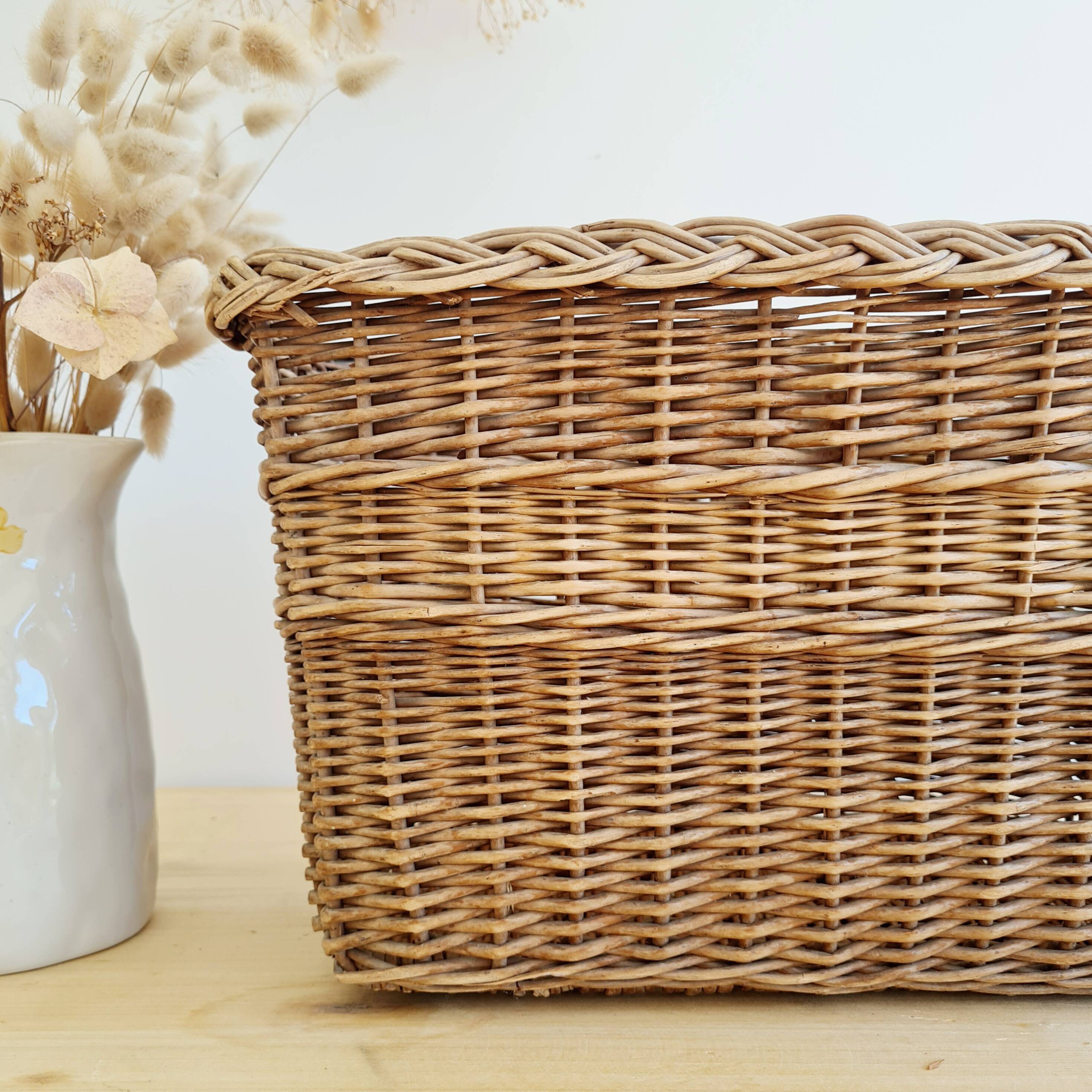 Rattan planter basket