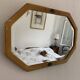 Vintage 1930 Art Deco beveled octagonal stucco wood mirror - 66 x 45 cm
