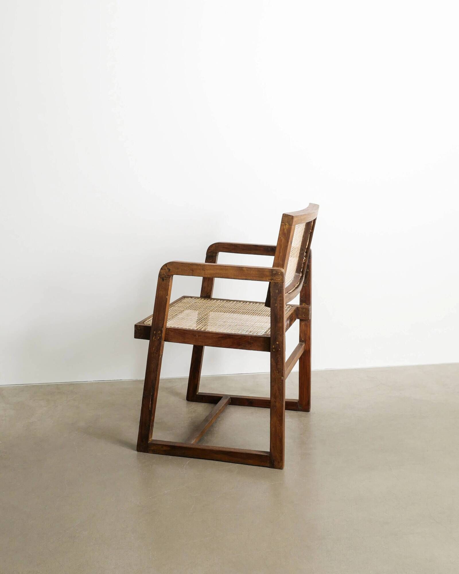 Mid Century Wooden "Box Chair" in Teak by Pierre Jeanneret, 1950s