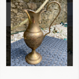Small engraved brass jug