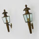 Pair of vintage wall lamps carriage lanterns, electrified with 4 faces. Year 40 50