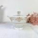 Vintage tea set in golden white porcelain CHAUVIGNY LIMOGES