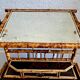 Victorian tiger bamboo, cane & chinoiserie dressing table with drawers, England 1880s, aesthetic movement