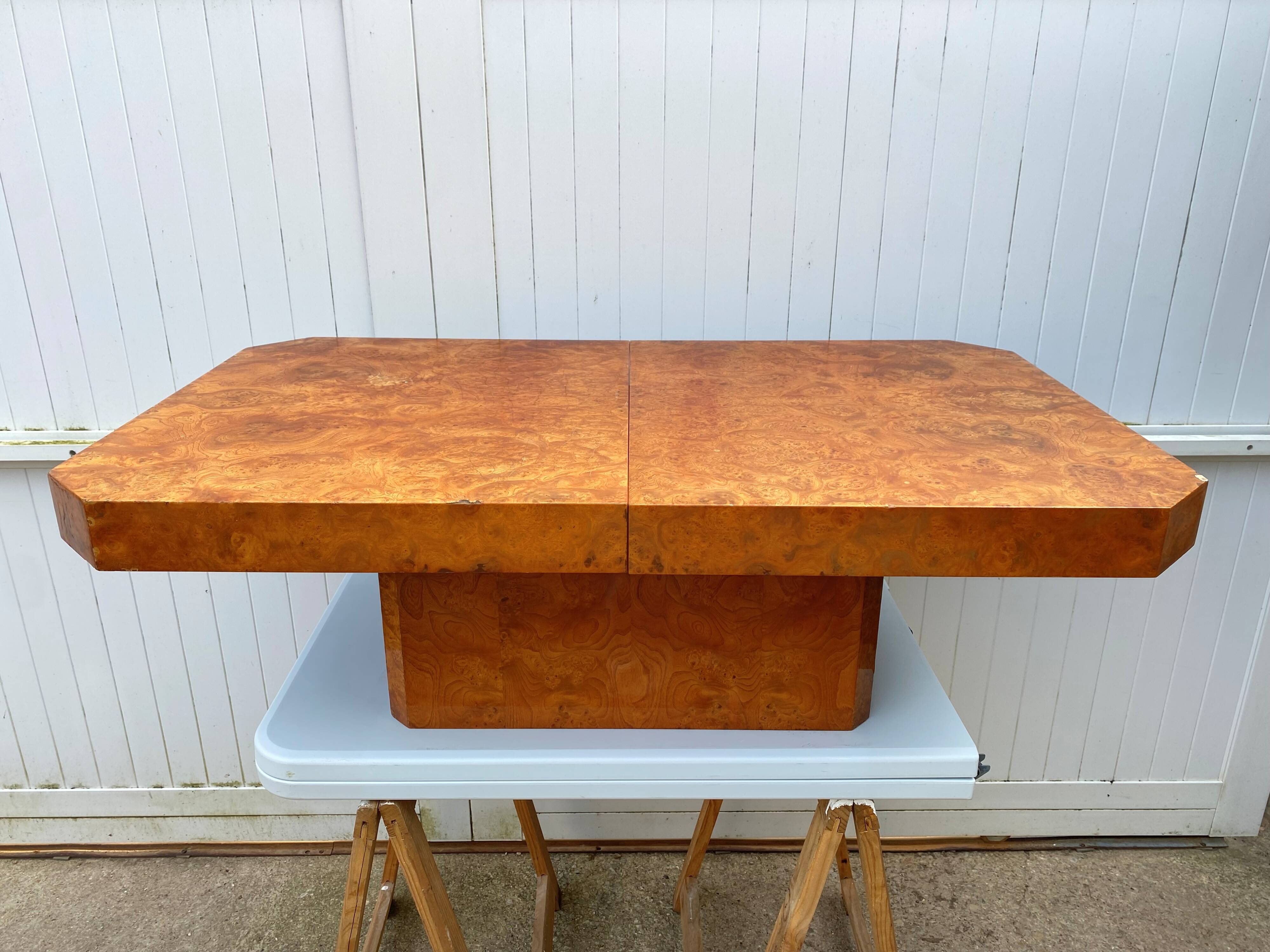 Elm burl coffee table/bar