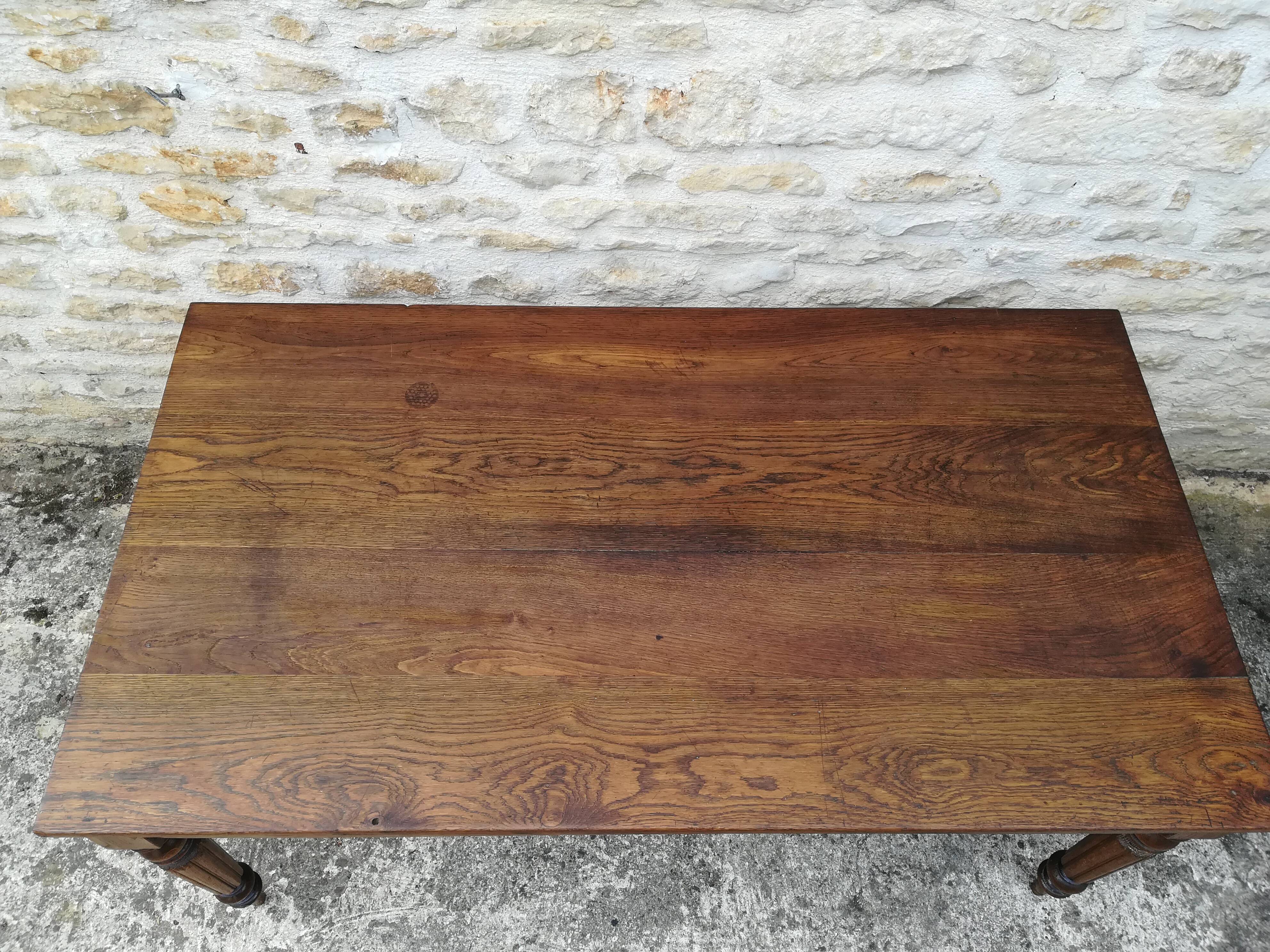 Oak farm table with two extensions