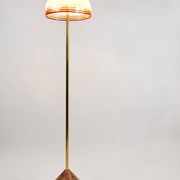 Roberto Pamio Febo floor lamp in marble, brass, and Murano glass by Leucos Italy.