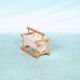 Bohemian magazine rack in vintage 70s pine style.