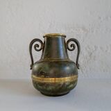 Art Deco vase in bronze and brass by SVM Handarbete, Sweden 1940s