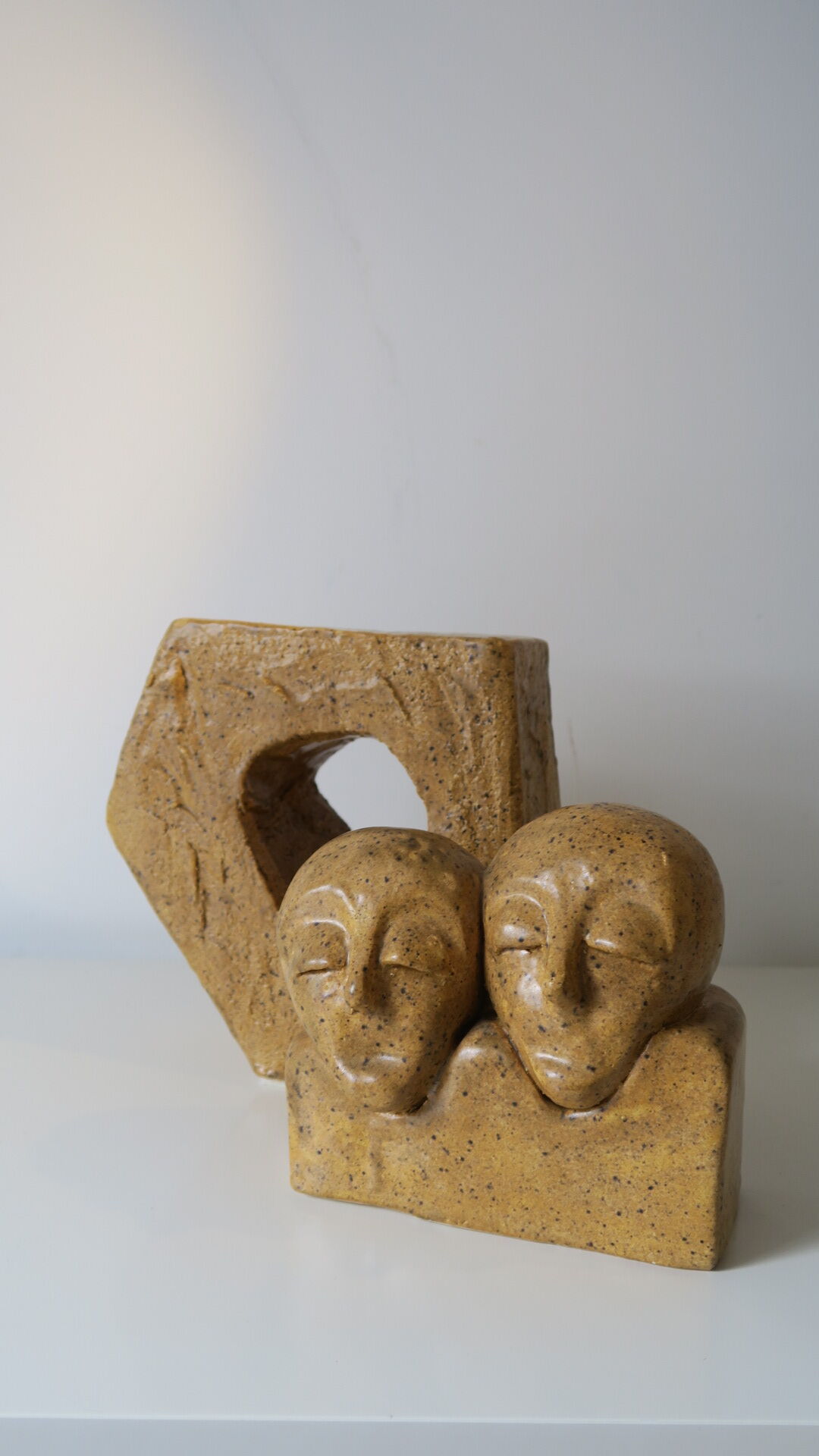 ceramic sculpture in two parts,