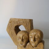ceramic sculpture in two parts,