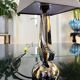 Modernist Art Deco Table Lamp in Chromed Metal - Textile Lampshade