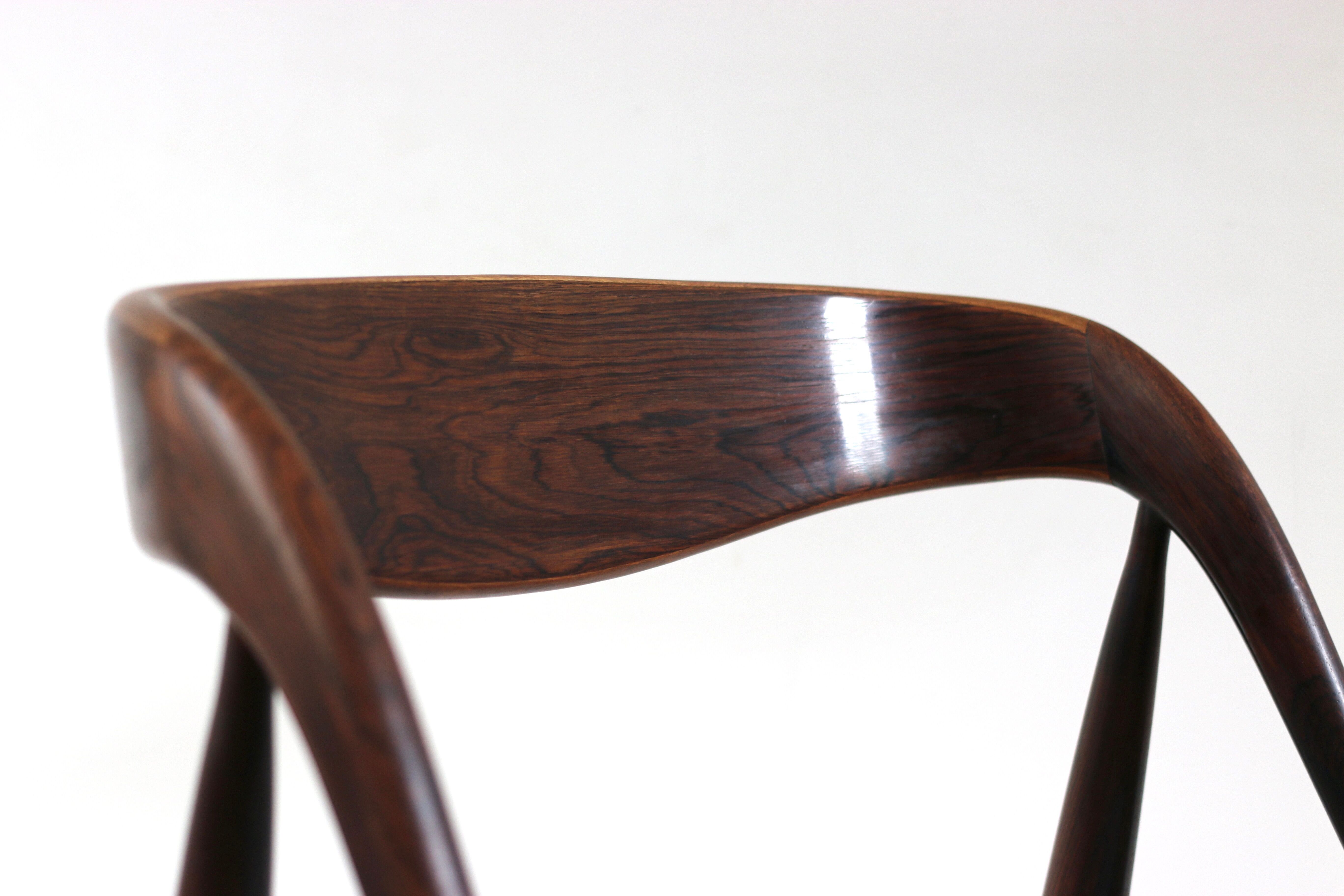 Series of 4 scandinavian chairs in rio Johannes Andersen rosewood 1960