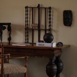 19th-century baroque dining table/desk in oak, Danish cabinetmaker.