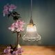 Suspension tulipe vintage en verre holophane