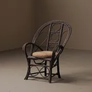 Fauteuil sculptural en bois courbé , Art Populaire, vers 1900