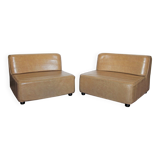 Pair of Steiner low chairs that can form a sofa, 1970s