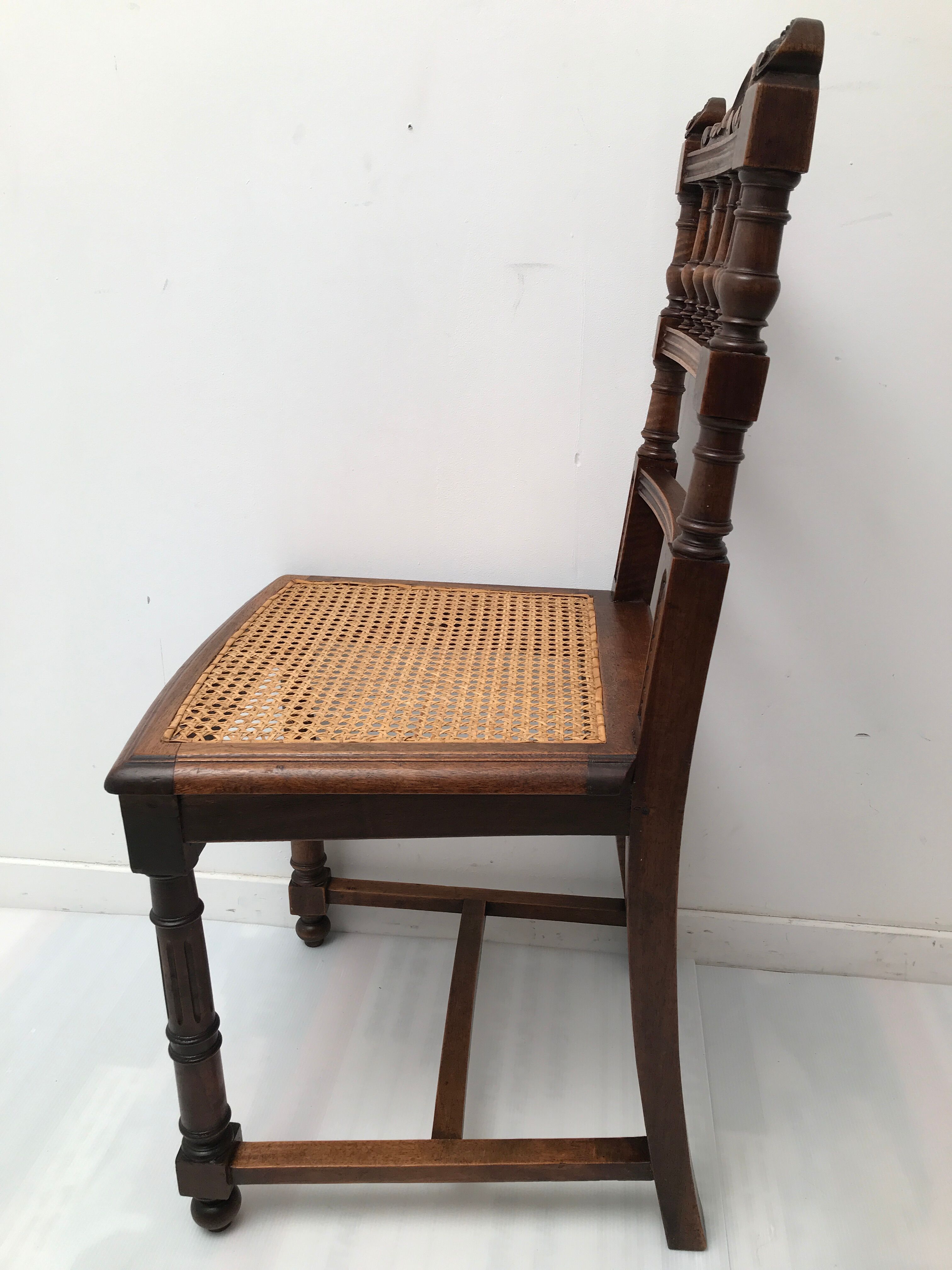 5 canne chairs Henry II style 1900