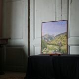Ancienne huile sur toile encadrée, Vallée du Brunissard - Queyras - Hautes Alpes