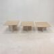 Set of 3 italian travertine coffee or side tables, 1980s